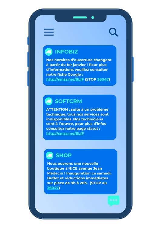 exemple sms information