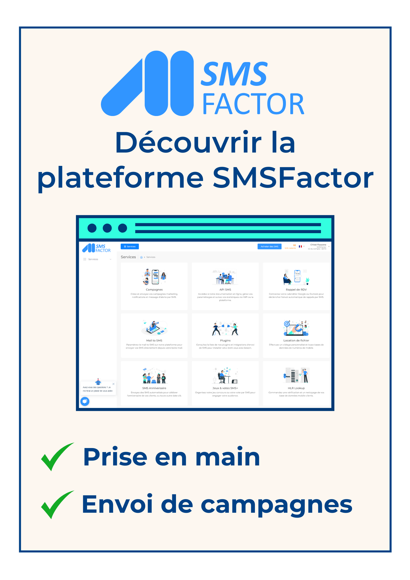 Fiche produit plateforme SMSFactor